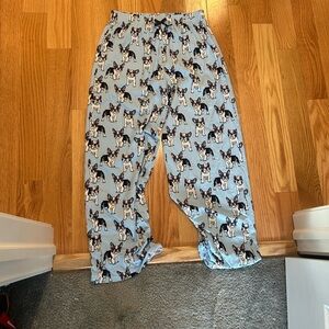 Blue Pajama Pants with Dog Print
